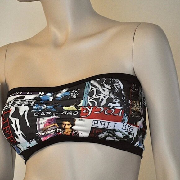 Black and White Fashion Print Hot Yoga Shorts Low Rise  Made in USA NEW - Picture 3 of 3